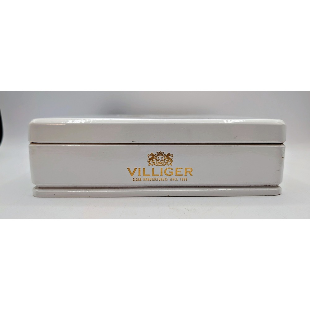Villiger Cuellar Connecticut Kreme White Wooden Empty Cigar Box Churchill 7x50 - Picture 5 of 13